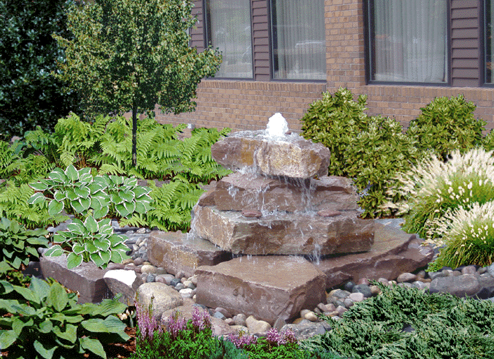 Stacked Stone Water Feature